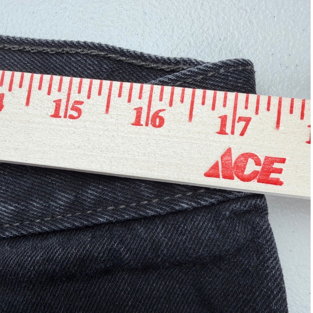 Levis 505 Regular Fit Jeans Mens 36x29 Faded Black Straight Leg Denim Pants - Picture 6 of 8
